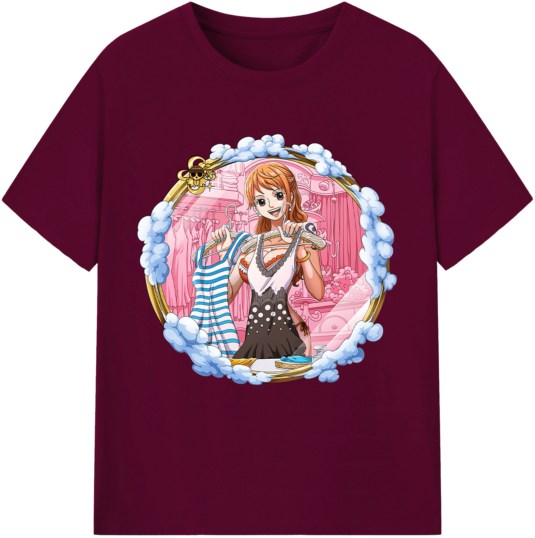 （画像用） ワンピース ナミ ONE PIECE Nami レディースカジュアルプリントTシャツ（綿100％）